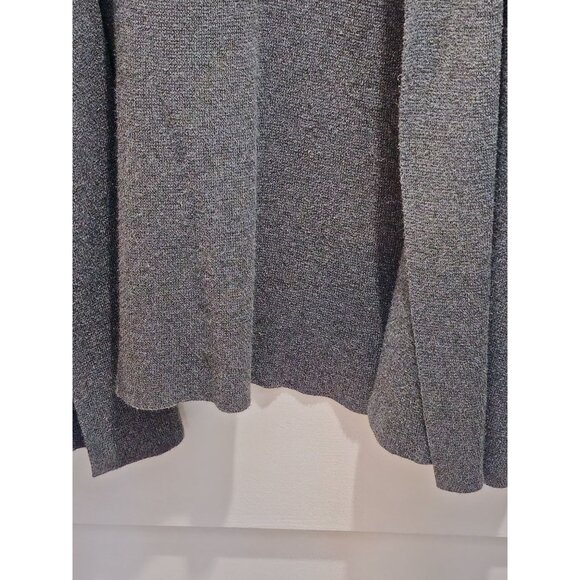 Chicos Womens Open Front Cardigan Sweater Gray Size 2 Long Sleeve Lightweight - Picture 5 of 9